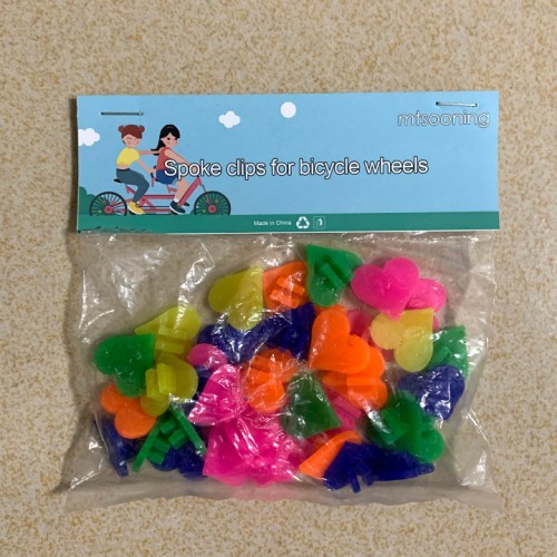 Mtsooning 1 Bag Bicycle Bike Wheel Plastic Spoke Heart Clips Kids Children Clip Colored Decoration