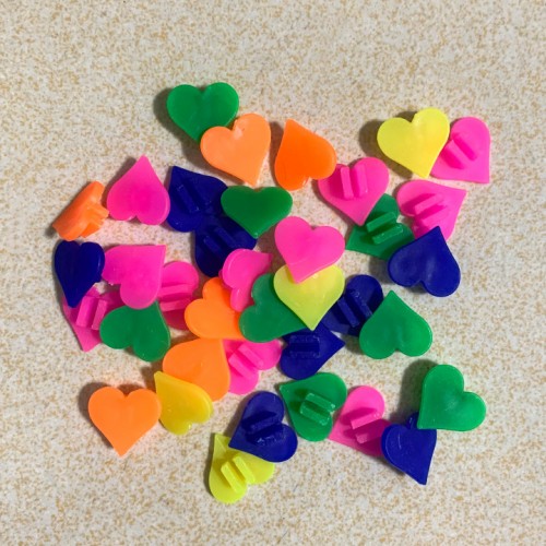 Mtsooning 1 Bag Bicycle Bike Wheel Plastic Spoke Heart Clips Kids Children Clip Colored Decoration