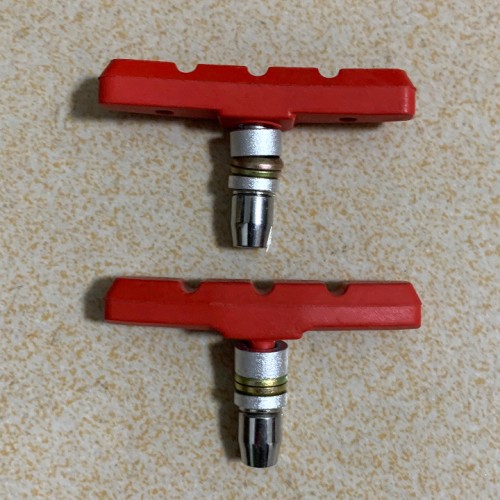 Mtsooning 2pc MTB Durable Bicycle V Brake Holder Pads Shoes Blocks Road Bike Effective Noise Rubber Brake Pad Bike Accessories